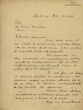 Carta de Ramón Alzamora Ríos, 13/12/1929