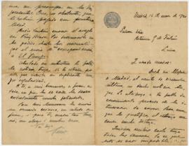 Carta a Artemia G. de Falcón, 16/1/1920