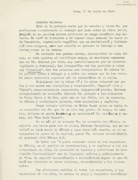 Carta a José Malanca, 11/6/1929