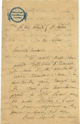 Carta a Artemia G de Falcón, 2/1/1921