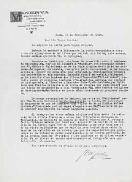 Carta a Ricardo Vegas García, 23/11/1925