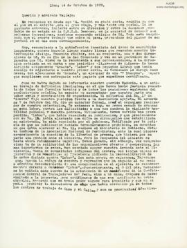 Carta a César Vallejo, 14/10/1929