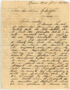 Carta a Artemia G. de Falcón, 19/2/1916