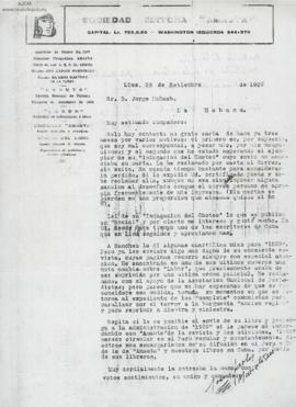 Carta a Jorge Mañach, 28/9/1929
