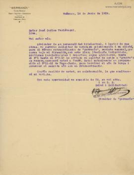 Carta de G. M. Facundo Solorzano, 16/6/1929