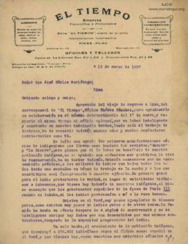 Carta de Luis Carranza, 12/3/1927