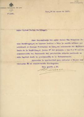Carta de Andrés Fernando Dasso Hoke, 25/1/1927