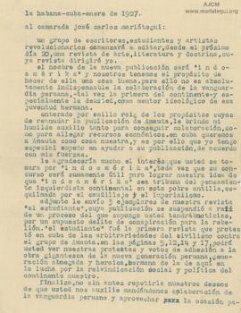 Carta de José A. Foncueva A.,1/1928