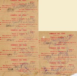 Recibos de envío a través del servicio de Correos del Perú, 04/1930