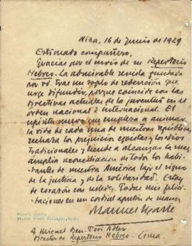 Carta de Manuel Ugarte a Miguel Adler