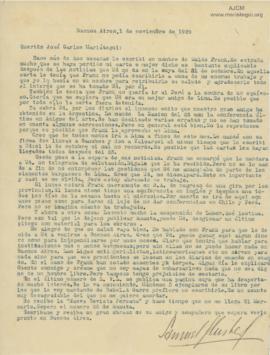 Carta de Samuel Glusberg, 1/11/1929