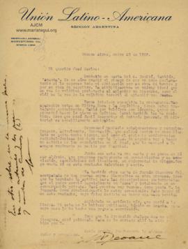 Carta de Manuel Seoane, 20/1/1928