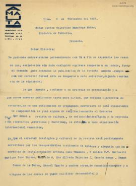 Carta a Celestino Manchego Muñoz, 6/12/1927