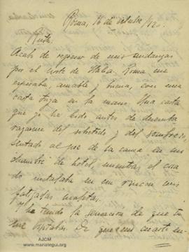 Carta a Bertha Molina (Ruth), 16/10/1920