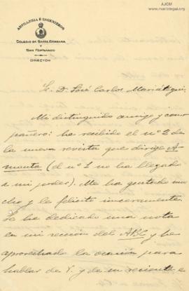 Carta de José María de Acosta, 14/12/1926
