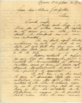 Carta a Artemia G. de Falcón, 18/2/1916