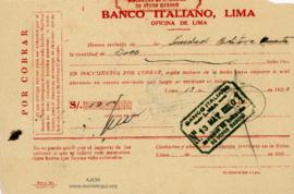 Giro Bancario del Banco Italiano, 13/5/1930