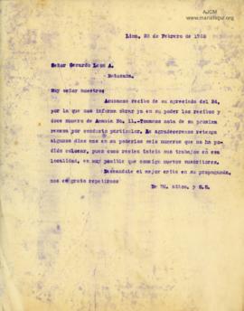 Carta a Gerardo León A., 28/2/1928
