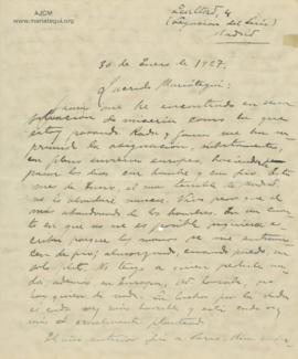 Carta de Felix del Valle, 30/1/1927