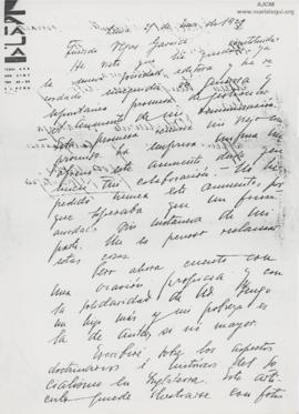 Carta a Ricardo Vegas García, 21/1/1929