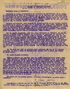 Carta a Nicanor A. de la Fuente (Nixa), 12/11/1928