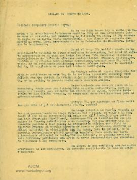 Carta a Ernesto Reyna, 26/1/1930