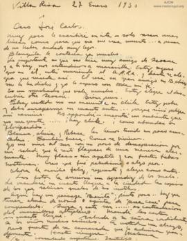 Carta de José Malanca, 27/1/1930