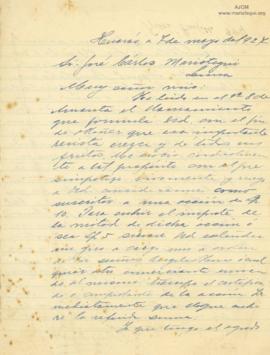 Carta de José Ruíz Huidobro, 7/5/1927