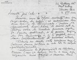 Carta de César Falcón, 3/12/1926
