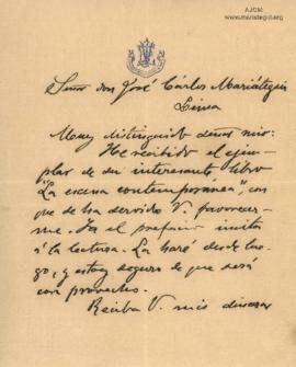 Carta de Enrique José Varona,12/2/1926