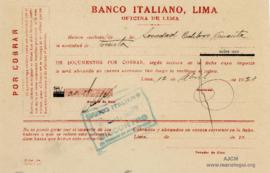 Giro Bancario del Banco Italiano, 12/4/1930