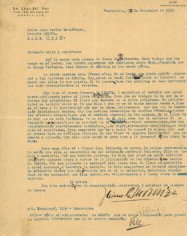 Carta de Jaime L. Morenza, 22/11/1928