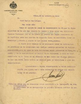 Carta de Juan Ríos, 25/10/1926