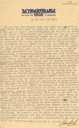 Carta de Samuel Glusberg, 19/11/1929