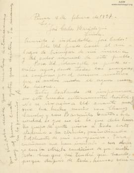 Carta de Armando Bazán, 9/2/1927