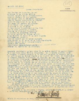 Carta de Gamaliel Churata (Arturo Peralta Miranda), 18/12/1926