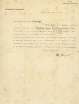 Carta de Honorio F. Delgado, 19/10/1926