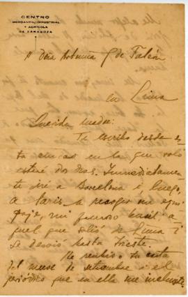 Carta a Artemia G de Falcón, 14/10/1920