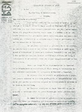 Carta a Emilio Roig de Leuchseuring, 10/10/1927