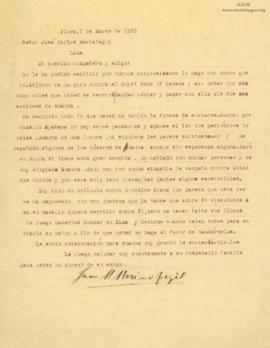 Carta de Juan María Merino Vigil, 7/3/1928