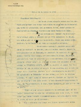Carta de Gamaliel Churata (Arturo Peralta Miranda), 30/7/1928