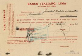Giro Bancario del Banco Italiano, 17/4/1930