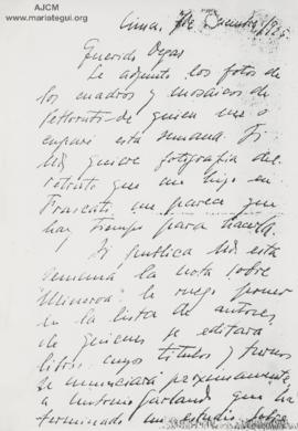 Carta a Ricardo Vegas García, 7/12/1925