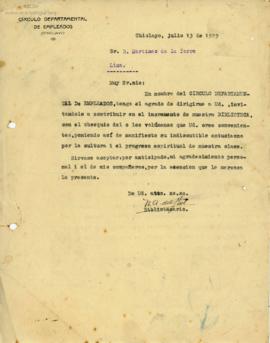 Carta de Nicanor A. de la Fuente (Nixa), 15/7/1929