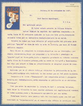 Carta de Luis A. Rodríguez O. (Luis de Rodrigo), 18/11/1927