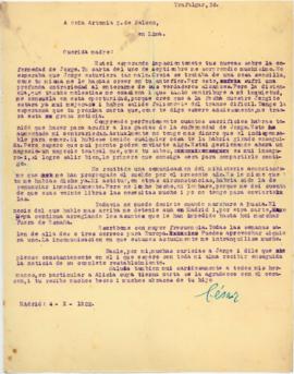 Carta a Artemia G de Falcón, 4/10/1922