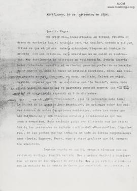 Carta a Ricardo Vegas García, 18/11/1924