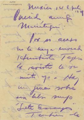 Carta de Tristán Marof, 14/7/1929