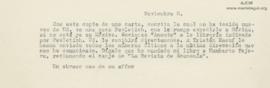 Carta a José Malanca, 8/11/1929