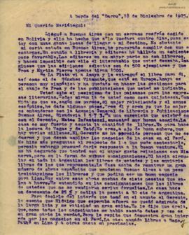 Carta de Enrique Bustamante y Ballivián, 18/12/1925